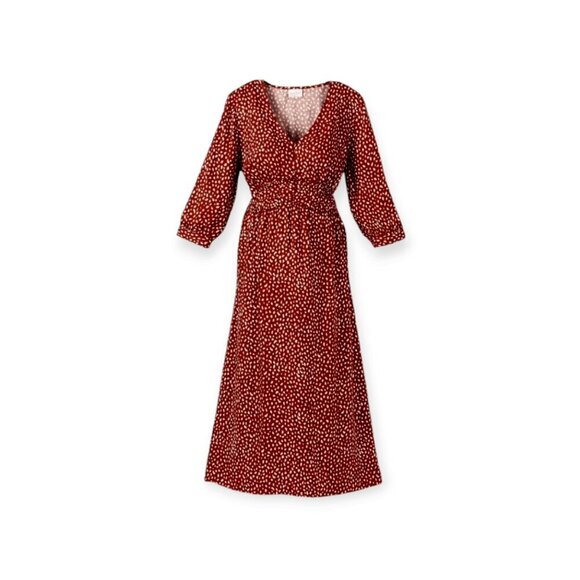 Brick Red Isabel Leopard Maternity Dress Medium - Picture 8 of 8